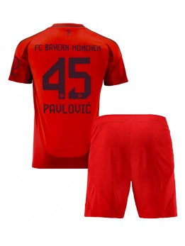 Bayern Munich Aleksandar Pavlovic #45 Replika Hemmakläder Barn 2024-25 Kortärmad (+ byxor)